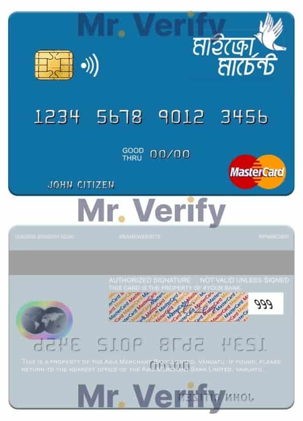 Editable Vanuatu Asia Merchant Bank Limited mastercard Templates in PSD Format Editable Vanuatu Asia Merchant Bank Limited mastercard Templates in PSD Format