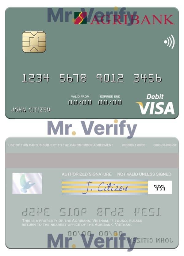 Editable Vietnam Agribank visa debit card Templates in PSD Format Editable Vietnam Agribank visa debit card Templates in PSD Format