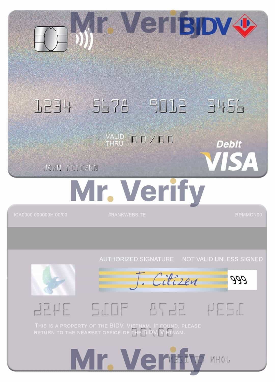 Editable Vietnam BIDV visa debit card Templates in PSD Format Editable Vietnam BIDV visa debit card Templates in PSD Format