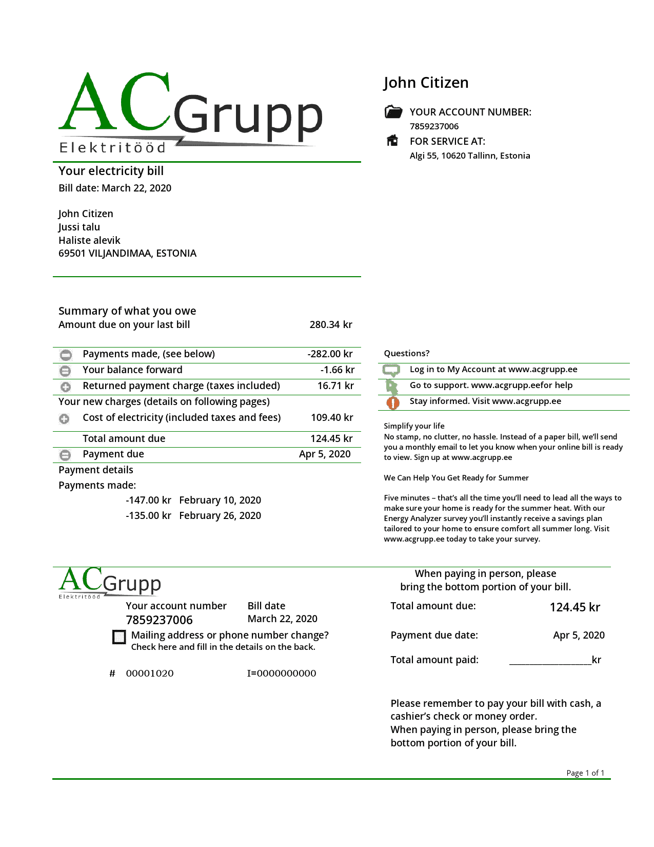 Estonia-AC-Grupp-OU-electricity_000001.png Estonia AC Grupp OÜ electricity utility bill template in Word and PDF format