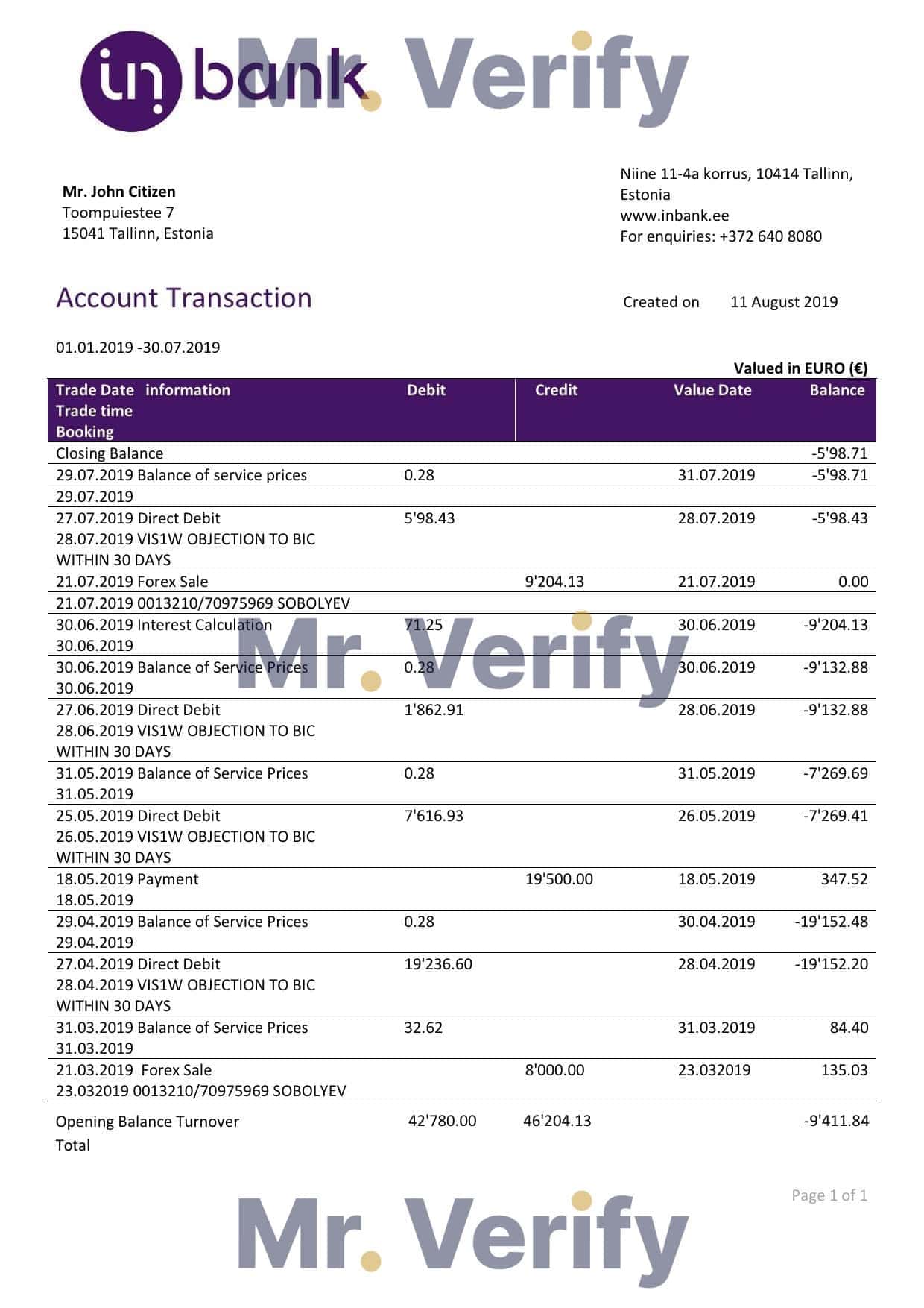 Estonia-Inbank-AS.jpg Estonia Inbank bank statement template, Word and PDF format (.doc and .pdf)