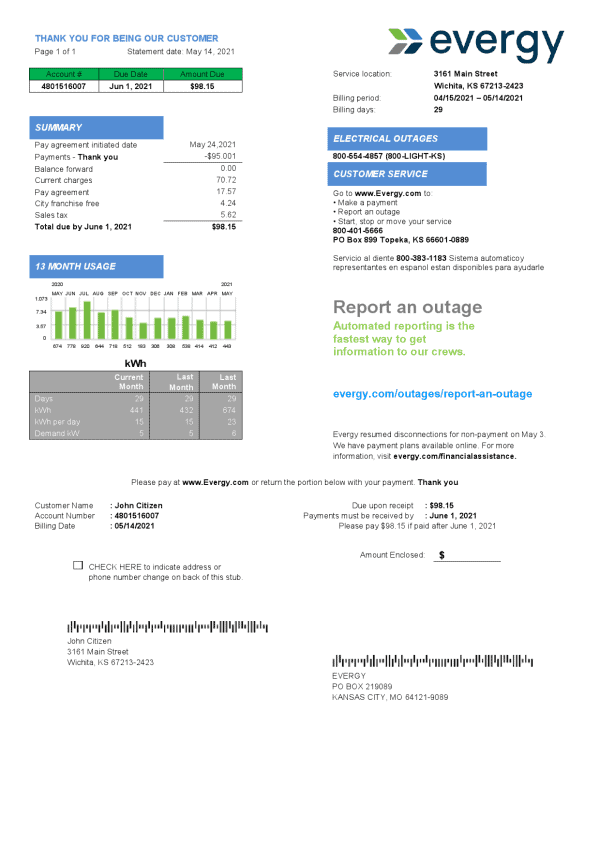 Evergy.png USA Missouri Evergy electricity utility bill template in .doc and .pdf format