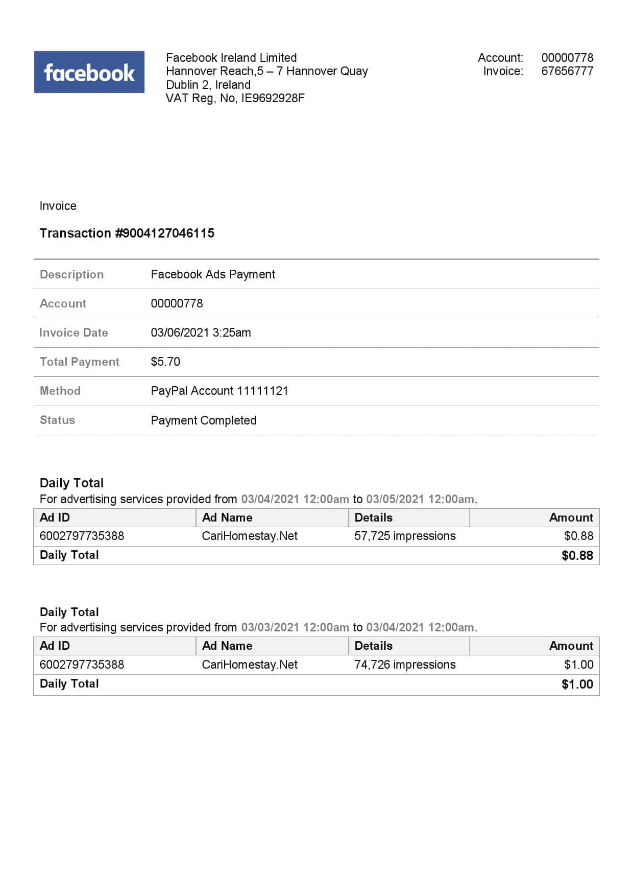Facebook-invoice.jpg USA Facebook invoice template in Word and PDF format