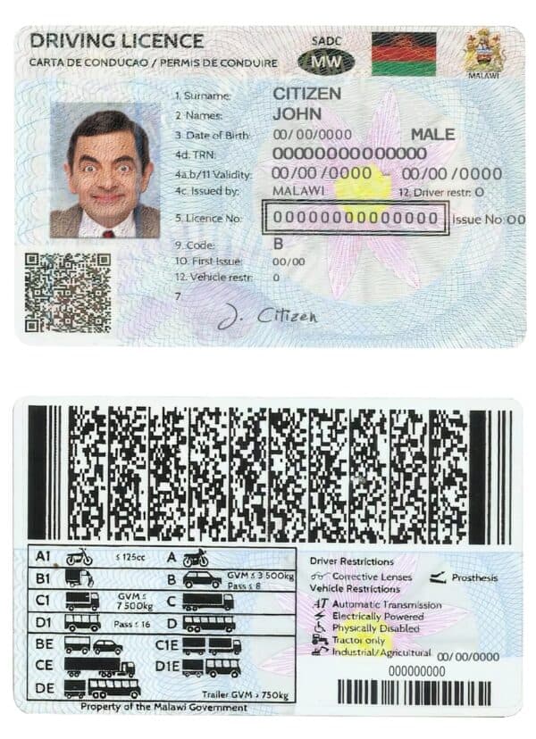 Editable Malawi Driver License Template | PSD Layer-Based
