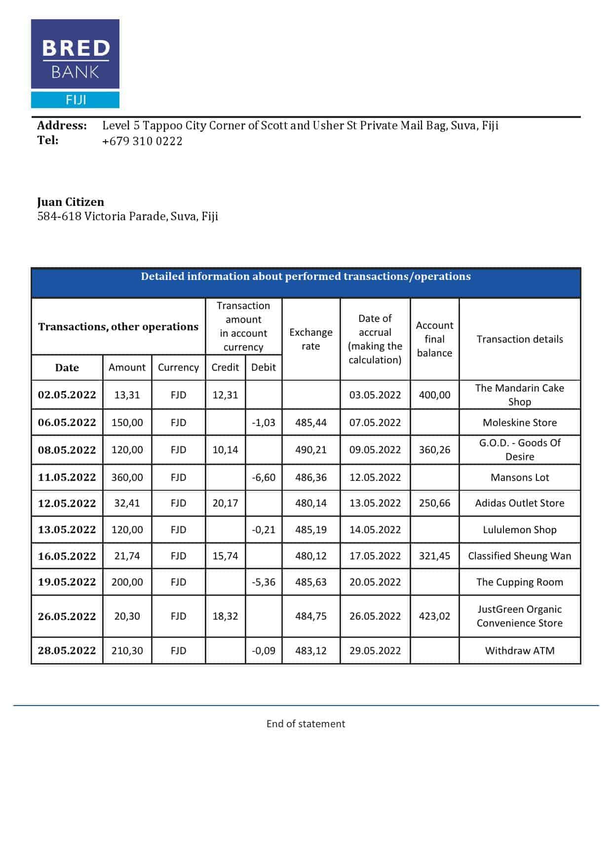 Fiji-Bred-bank-statement-template-in-Word-and-PDF-format.jpg Fiji Bred bank statement template in Word and PDF format