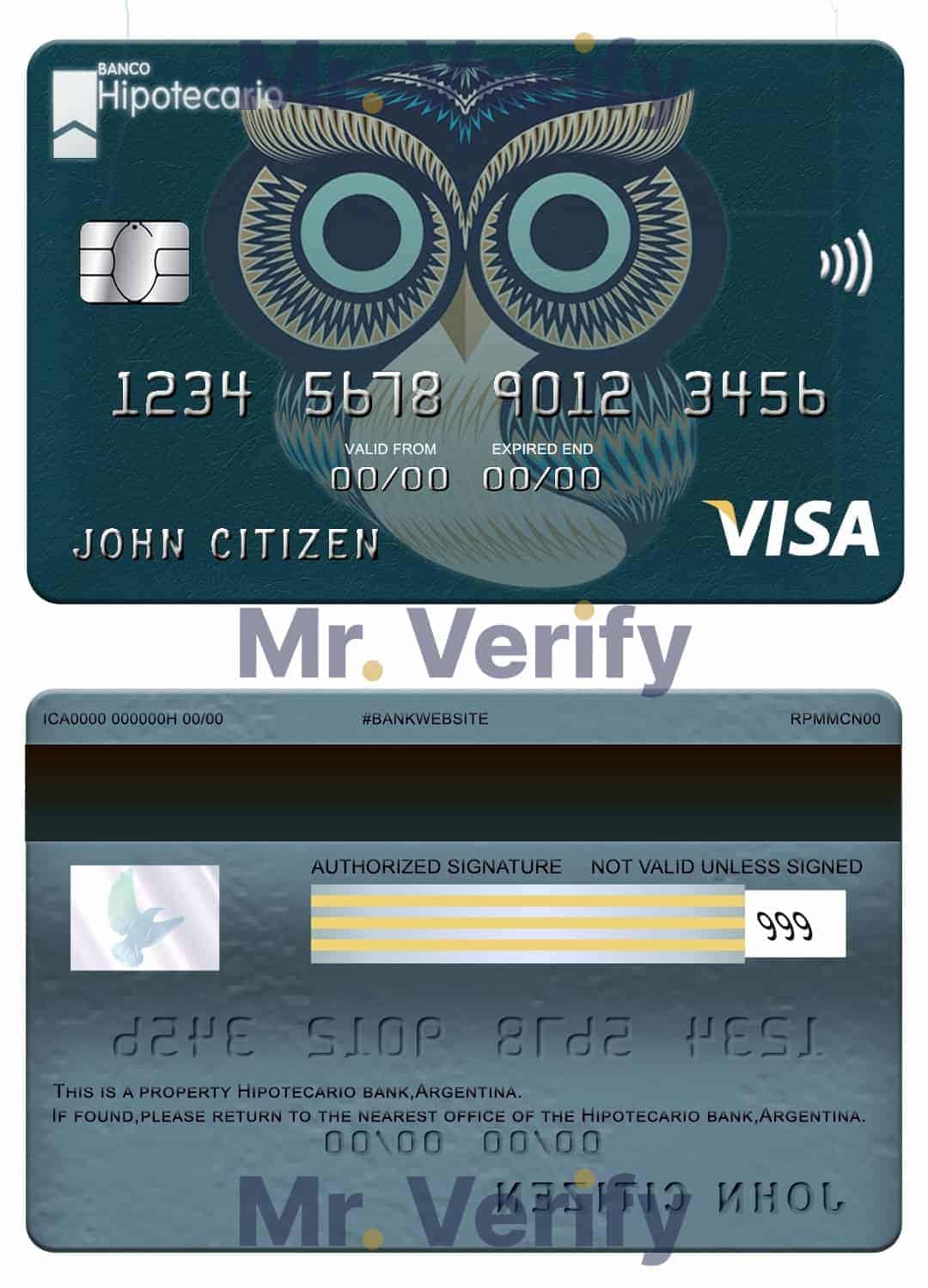 Fillable Argentina Hipotecario bank visa card Templates Fillable Argentina Hipotecario bank visa card Templates