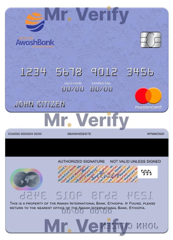 Fillable Ethiopia Awash International Bank mastercard credit card Templates Fillable Ethiopia Awash International Bank mastercard credit card Templates