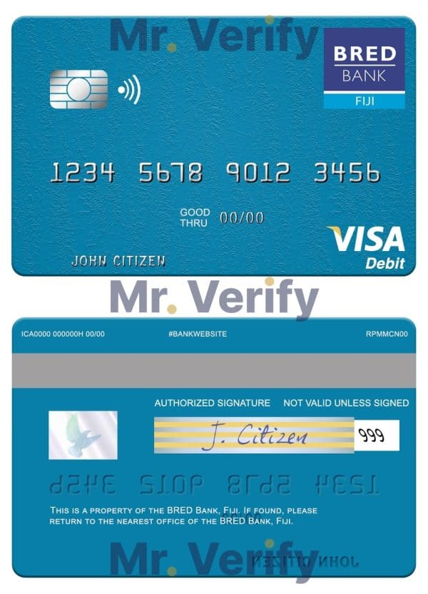 Fillable Fiji BRED Bank visa debit credit card Templates Fillable Fiji BRED Bank visa debit credit card Templates