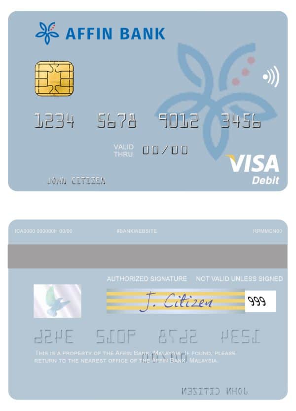 Fillable Malaysia Affin Bank visa card Templates Fillable Malaysia Affin Bank visa card Templates
