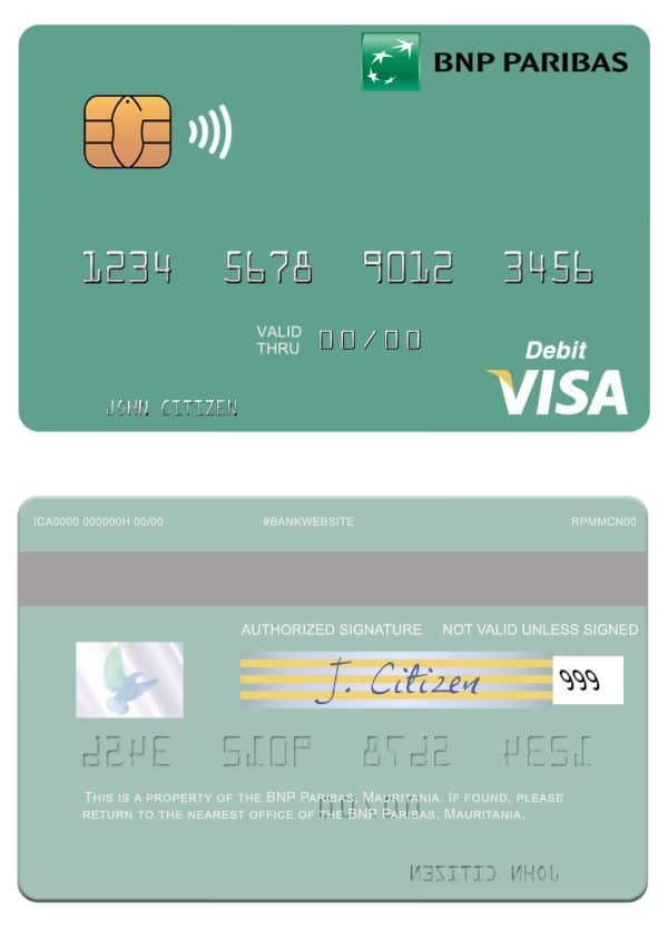 Fillable Mauritania BNP Paribas visa card Templates Fillable Mauritania BNP Paribas visa card Templates