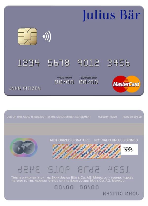 Fillable Monaco Julius Bär & Co. AG bank mastercard Templates Fillable Monaco Julius Bär & Co. AG bank mastercard Templates