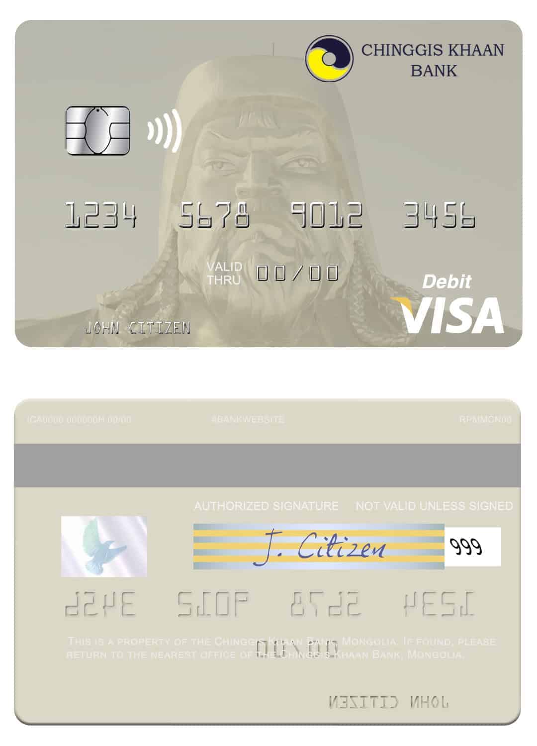 Fillable Mongolia Chinggis Khaan bank visa debit card Templates Fillable Mongolia Chinggis Khaan bank visa debit card Templates