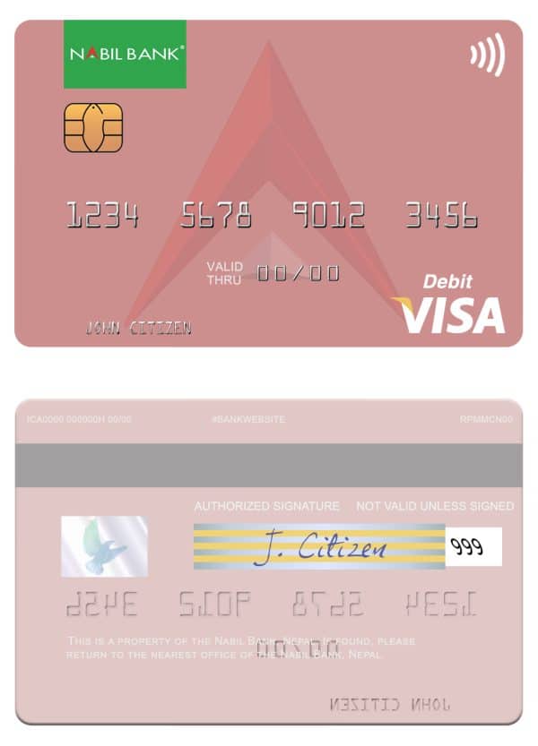 Fillable Nepal Nabil bank visa debit card Templates
