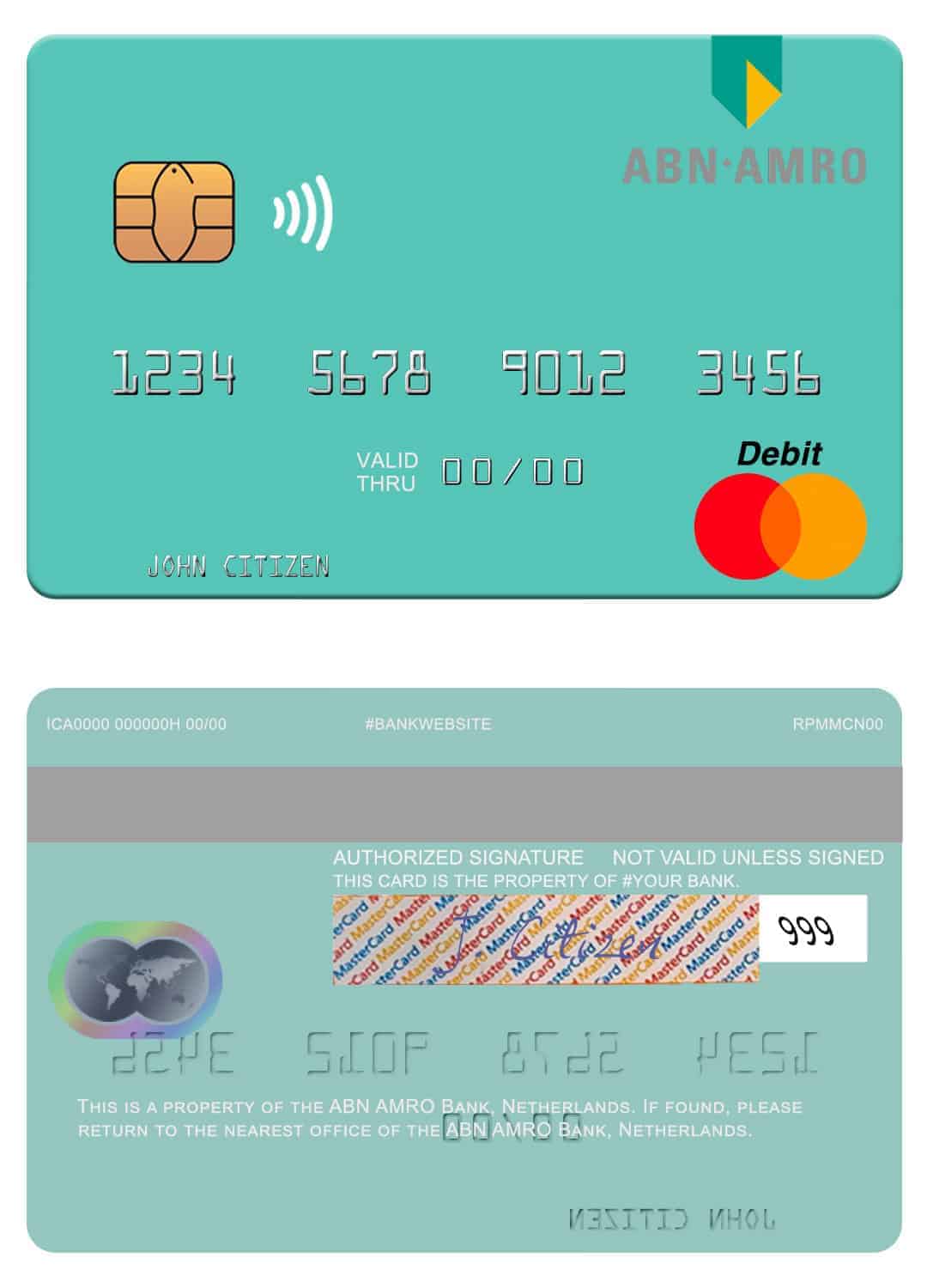 Fillable Netherlands ABN AMRO Bank mastercard credit card Templates Fillable Netherlands ABN AMRO Bank mastercard credit card Templates