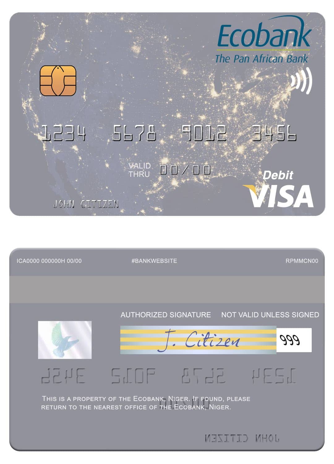 Fillable Niger Ecobank visa debit card Templates Fillable Niger Ecobank visa debit card Templates
