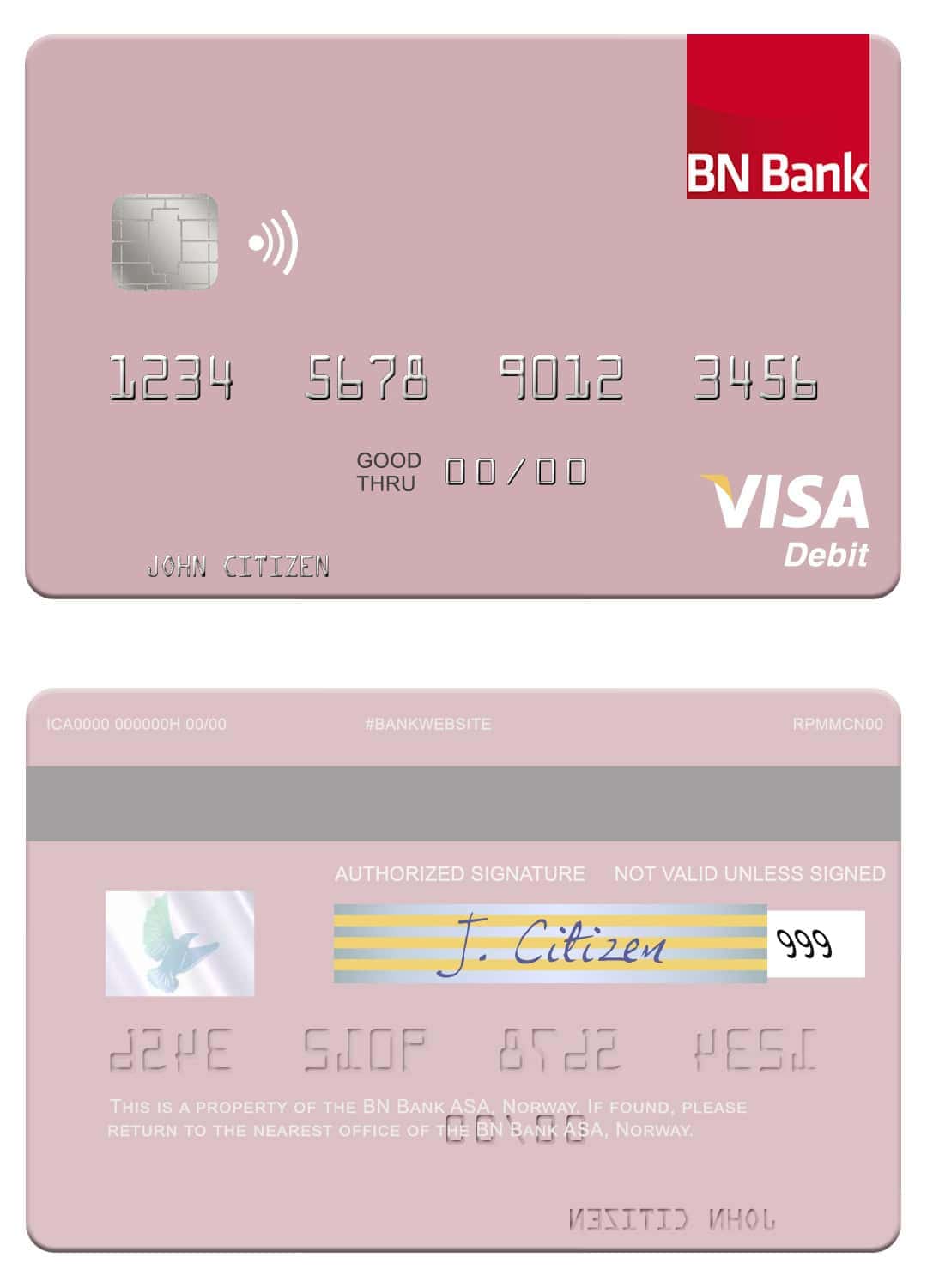 Fillable Norway BN Bank ASA visa debit card Templates Fillable Norway BN Bank ASA visa debit card Templates