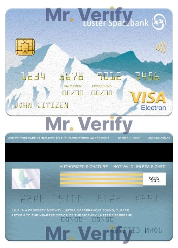 Fillable Norway Luster Sparebank visa electron card Templates