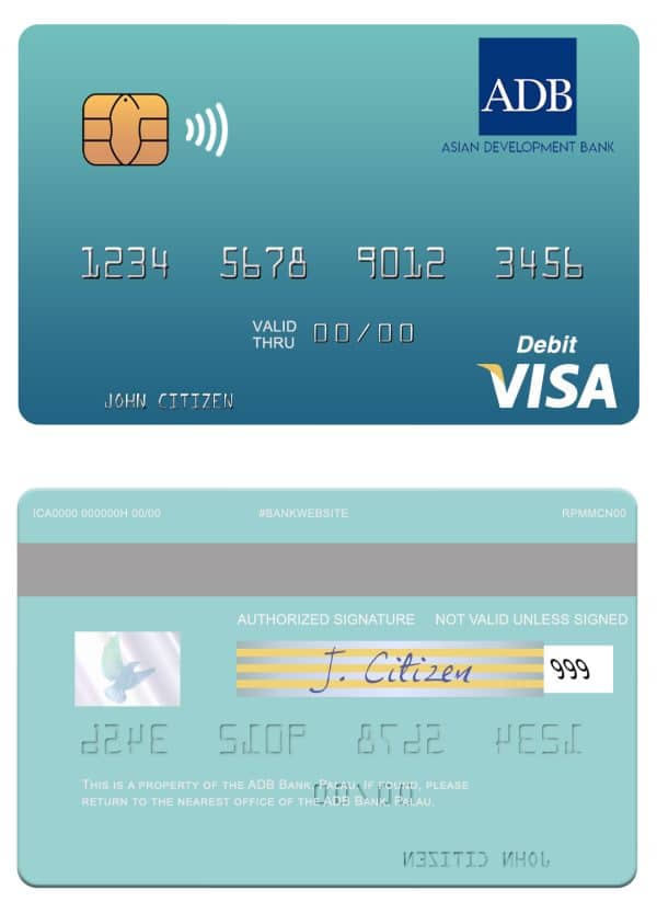 Fillable Palau ADB Bank visa debit card Templates Fillable Palau ADB Bank visa debit card Templates