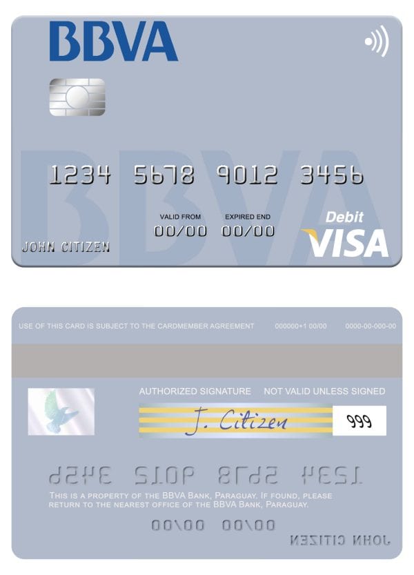 Fillable Paraguay Banco BBVA visa credit card Templates Fillable Paraguay Banco BBVA visa credit card Templates