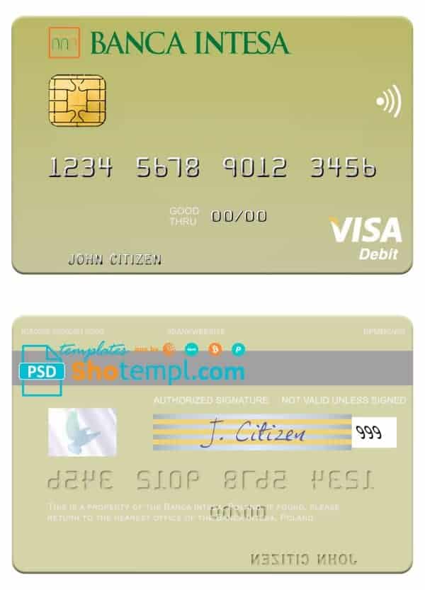 Fillable Poland Banca Intesa visa debit card Templates Fillable Poland Banca Intesa visa debit card Templates