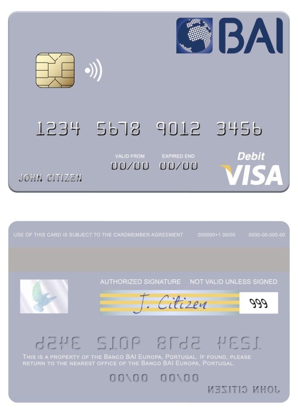 Fillable Portugal Banco BAI Europa visa debit card Templates Fillable Portugal Banco BAI Europa visa debit card Templates