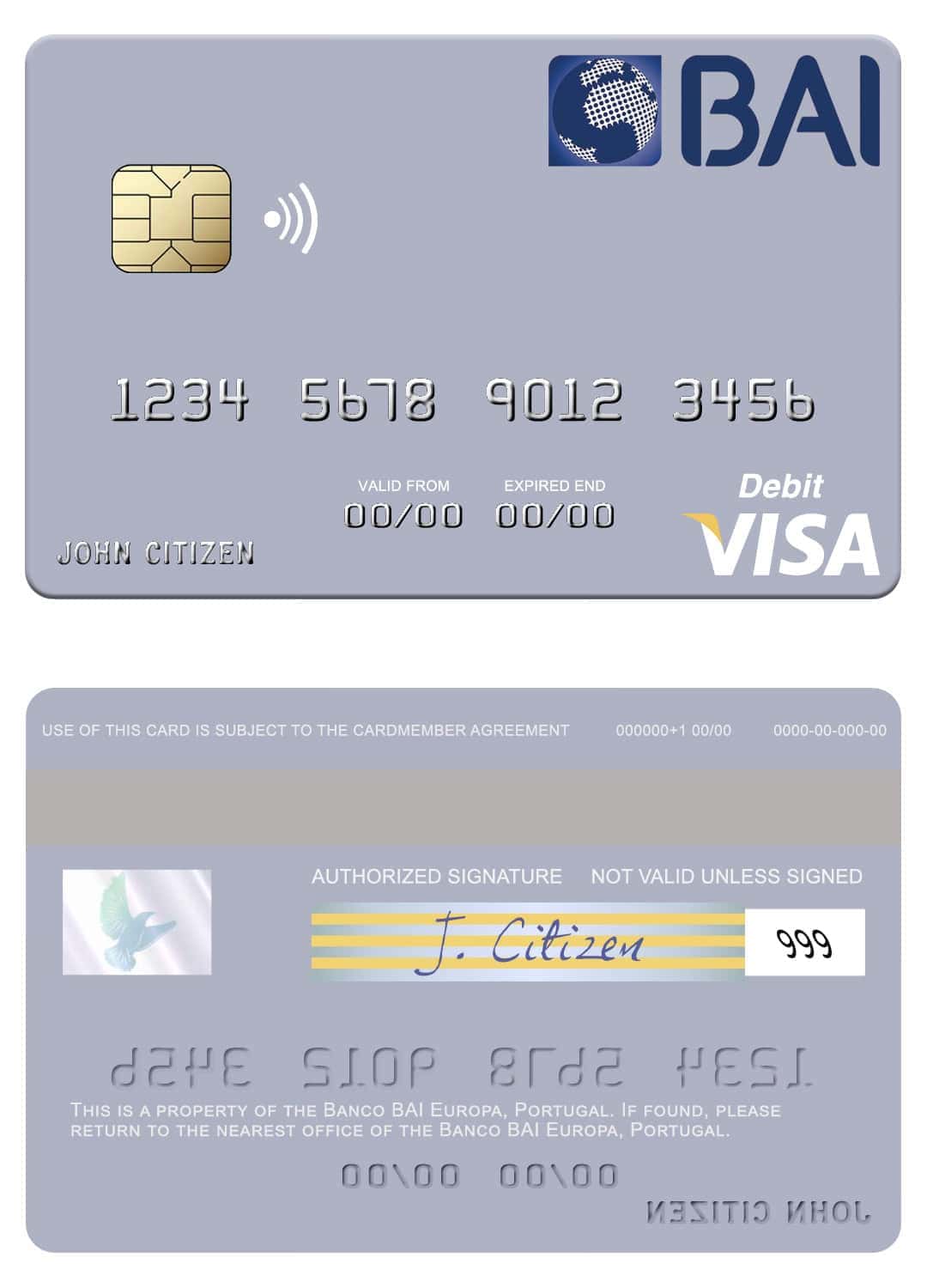 Fillable Portugal Banco BAI Europa visa debit card Templates Fillable Portugal Banco BAI Europa visa debit card Templates