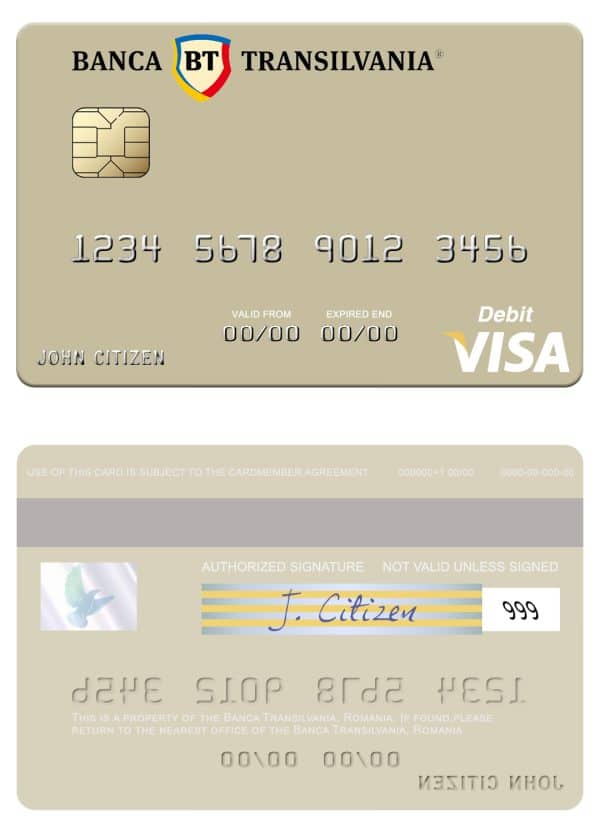 Fillable Romania Banca Transilvania visa debit card Templates Fillable Romania Banca Transilvania visa debit card Templates