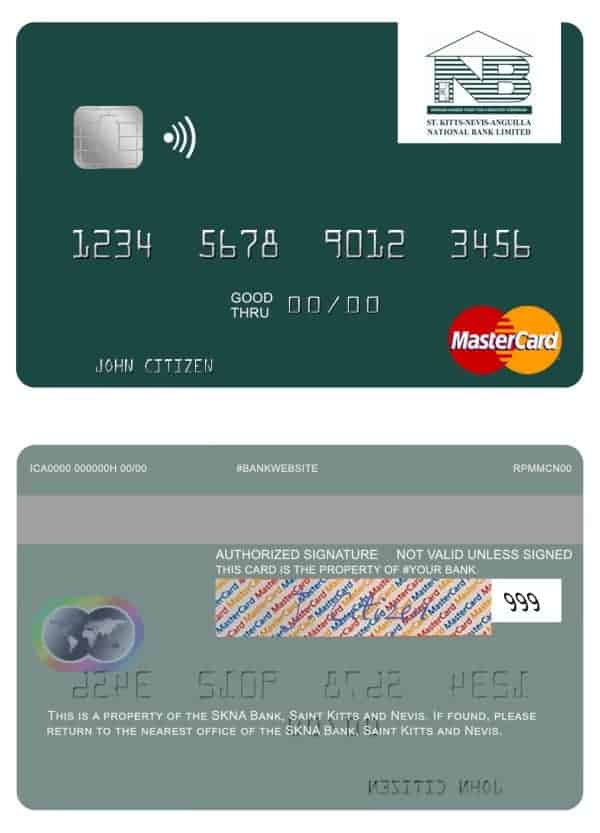 Fillable Saint Kitts and Nevis SKNA Bank mastercard credit card Templates Fillable Saint Kitts and Nevis SKNA Bank mastercard credit card Templates