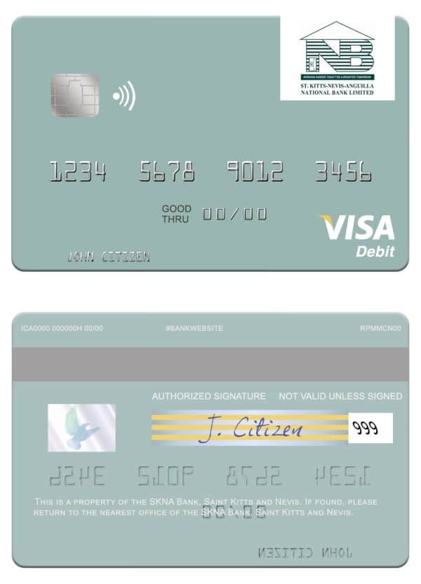 Fillable Saint Kitts and Nevis SKNA Bank visa debit card Templates Fillable Saint Kitts and Nevis SKNA Bank visa debit card Templates