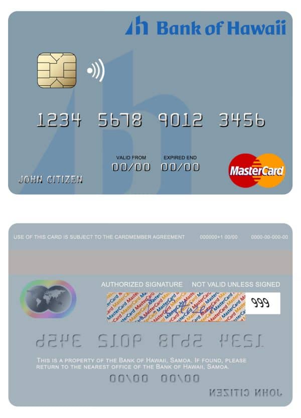 Fillable Samoa Bank of Hawaii mastercard Templates Fillable Samoa Bank of Hawaii mastercard Templates