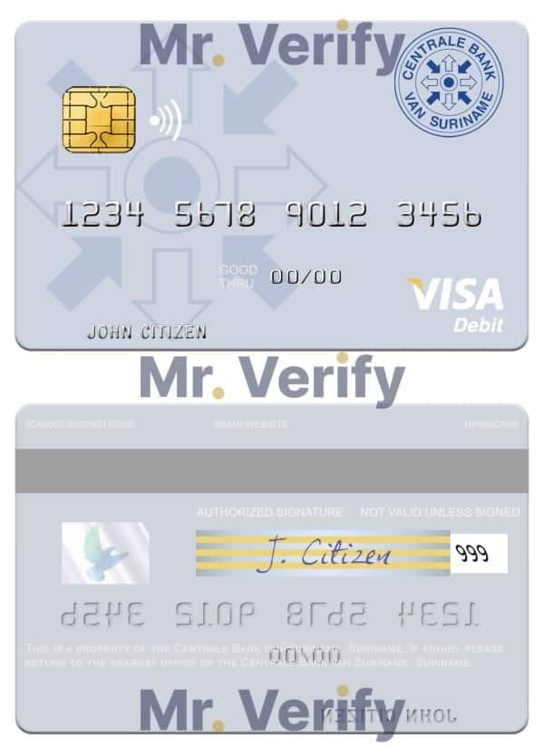 Fillable Suriname Centrale Bank van Suriname visa debit card Templates