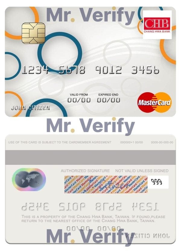 Fillable Taiwan Chang Hwa Bank mastercard Templates