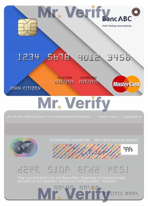 Fillable Tanzania BancABC mastercard Templates