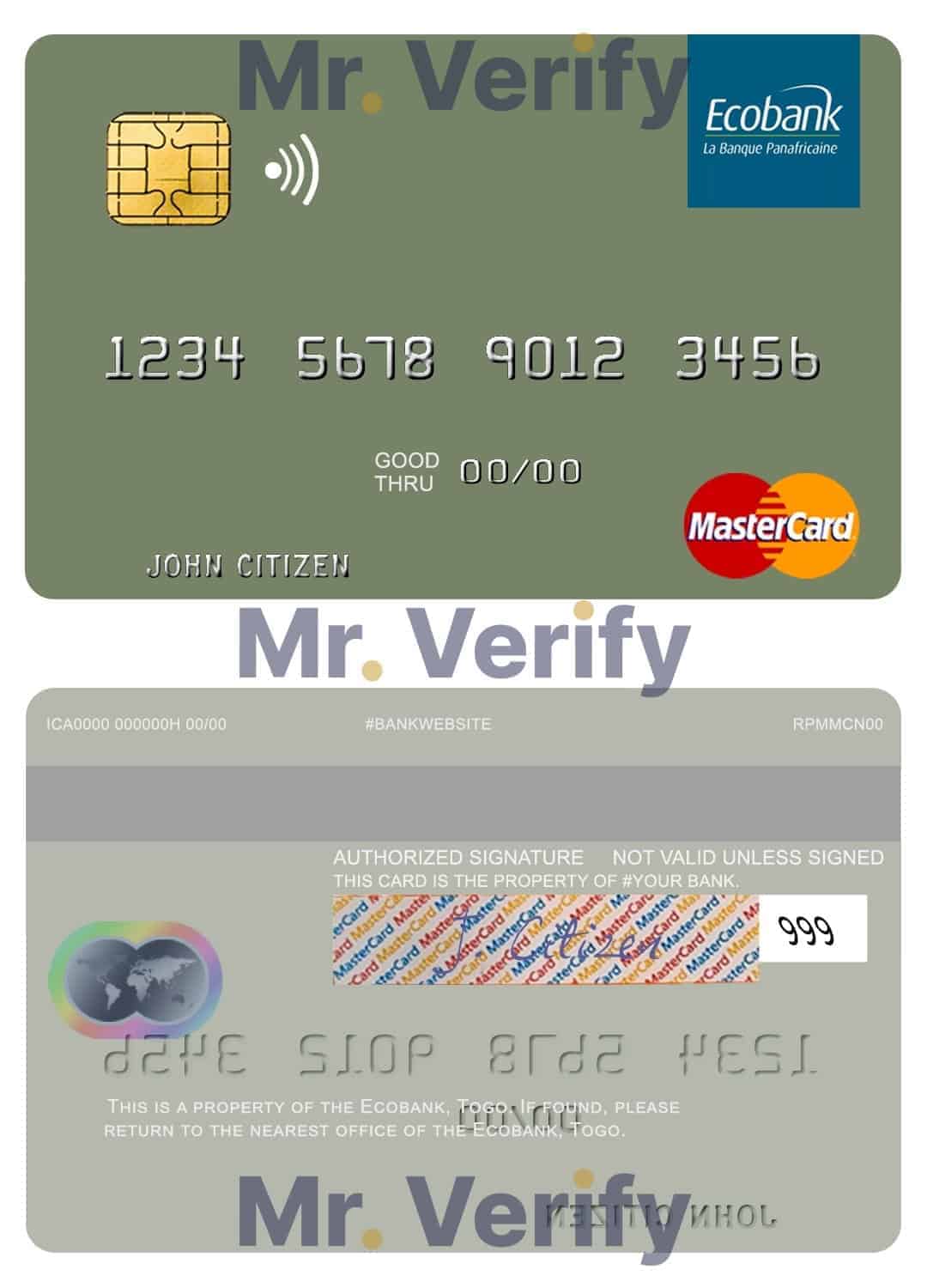 Fillable Togo Ecobank mastercard Templates Fillable Togo Ecobank mastercard Templates