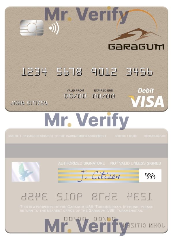 Fillable Turkmenistan Garagum IJSB visa debit card Templates Fillable Turkmenistan Garagum IJSB visa debit card Templates