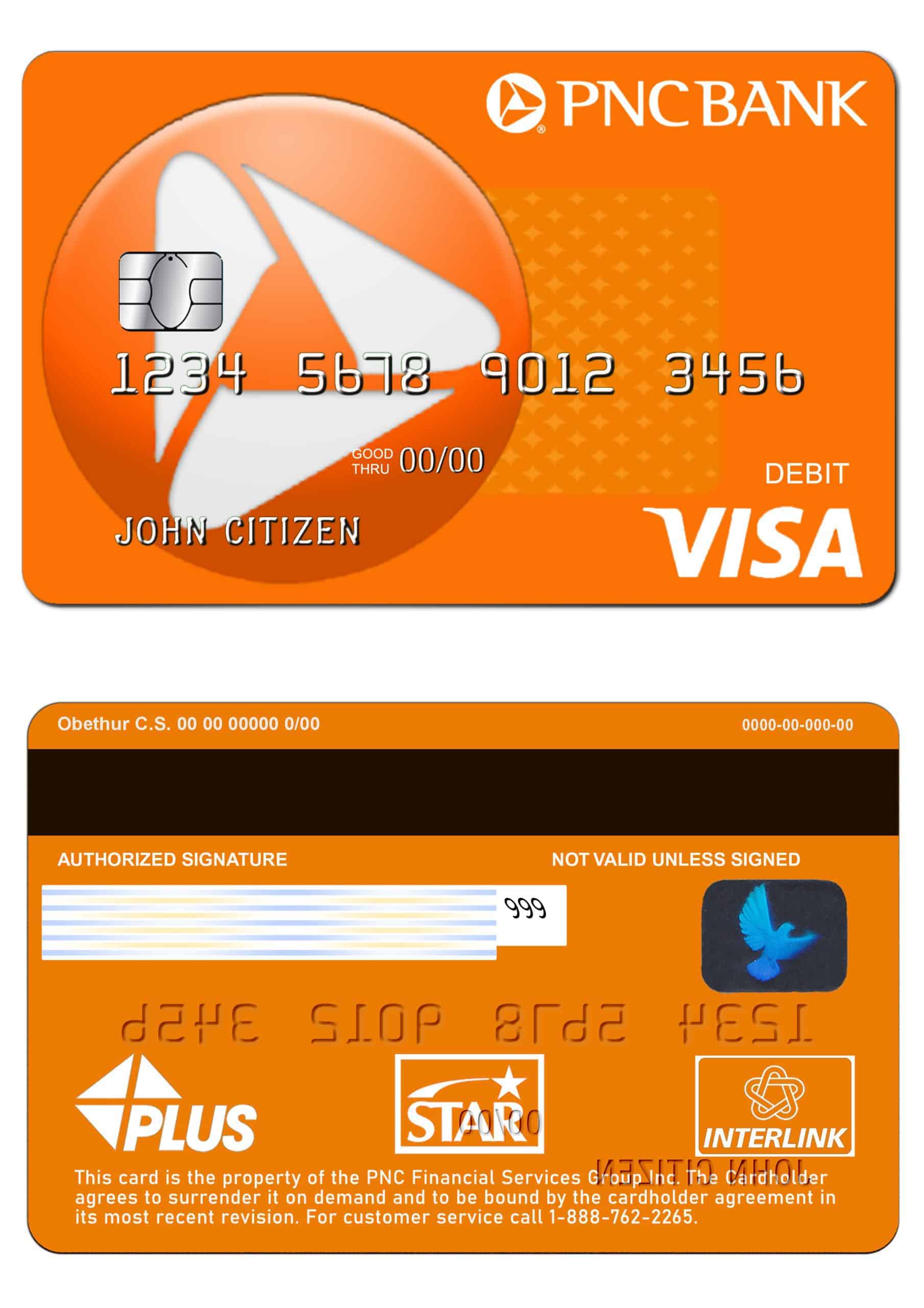 Fillable USA PNC Bank Visa Debit card Templates Fillable USA PNC Bank Visa Debit card Templates