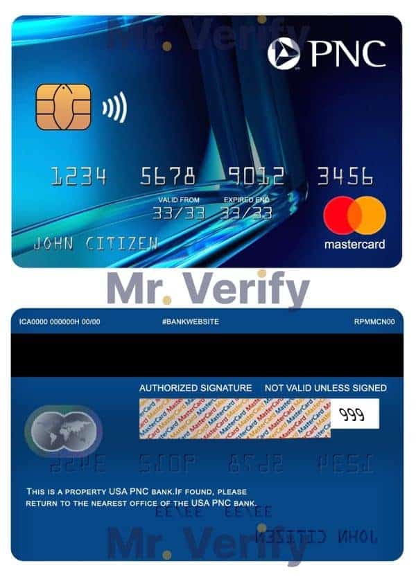 Fillable USA PNC bank mastercard Templates