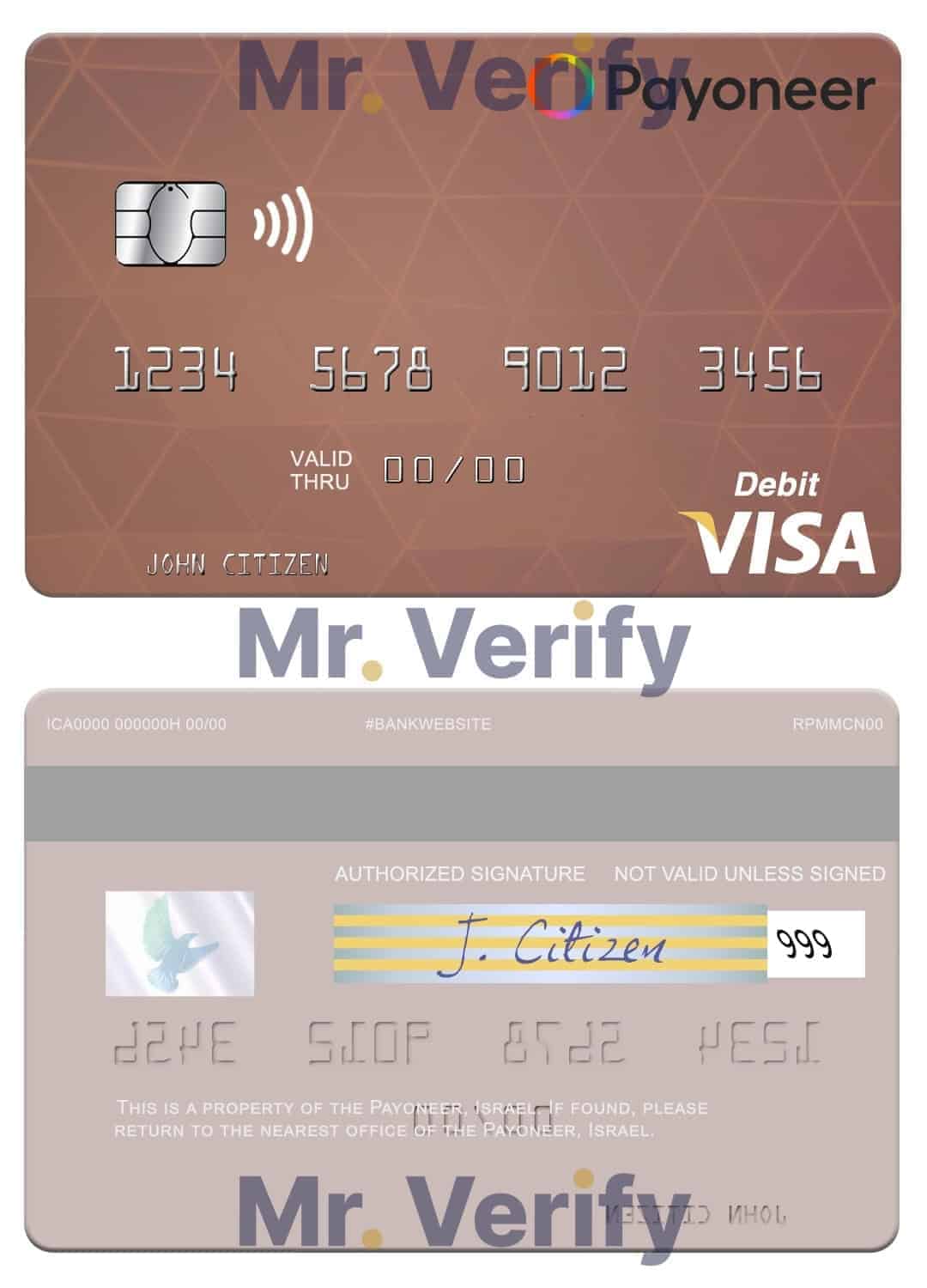 Fillable USA Payoneer visa credit card Templates Fillable USA Payoneer visa credit card Templates