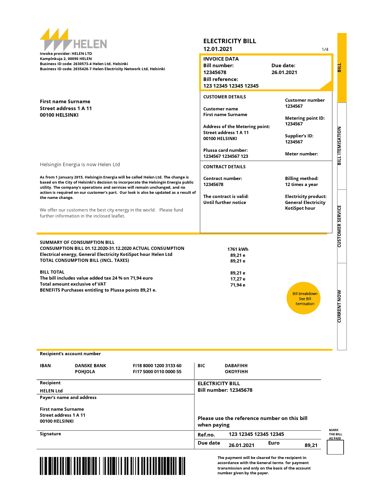 Finland-Helen-Proof-of-address-utility.png Finland HELEN utility bill template in Word and PDF format
