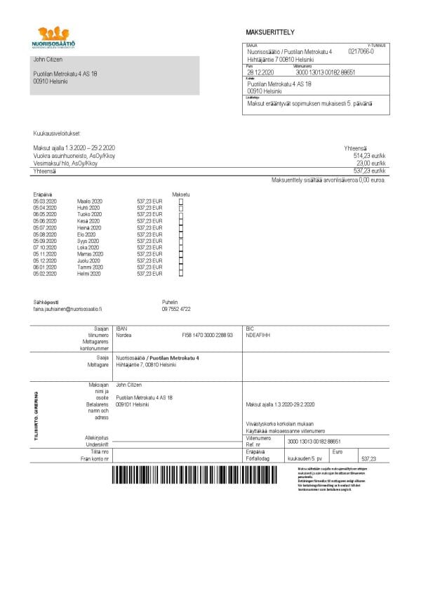 Finland-Nuorisosaatio.jpg Finland Nuorisosäätiö Youth Foundation bill template in Word format