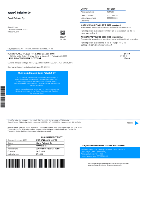 Finland-Oomi-Palvelut-Oy-electricity_000001.png Finland Oomi Palvelut Oy electricity utility bill template in Word and PDF format