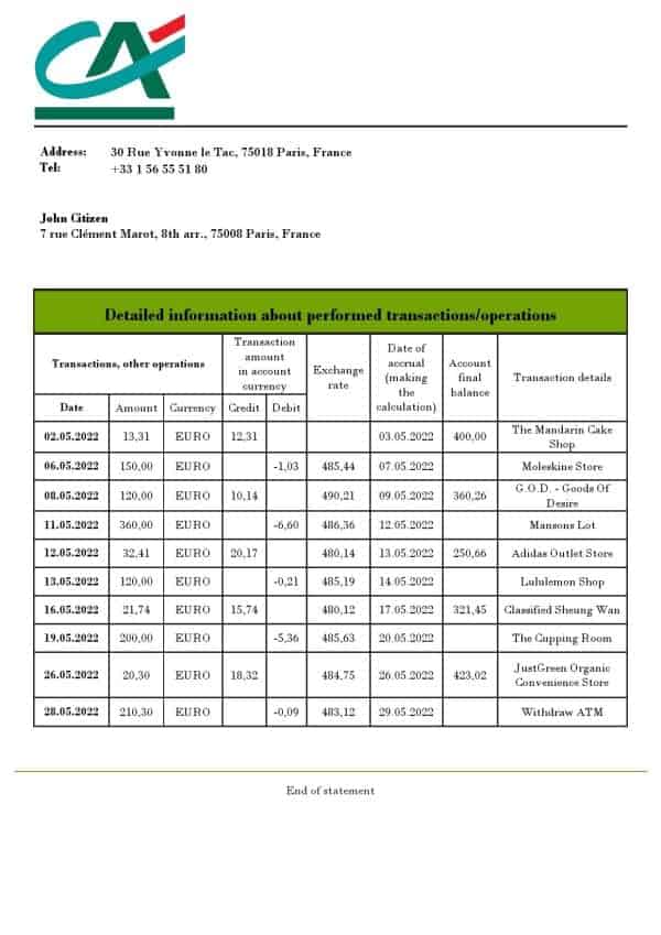 France-Credite-Agricole-bank-statement-template-in-Word-and-PDF-.doc-and-.pdf-format.jpg France Credite Agricole bank statement template in Word and PDF (.doc and .pdf) format