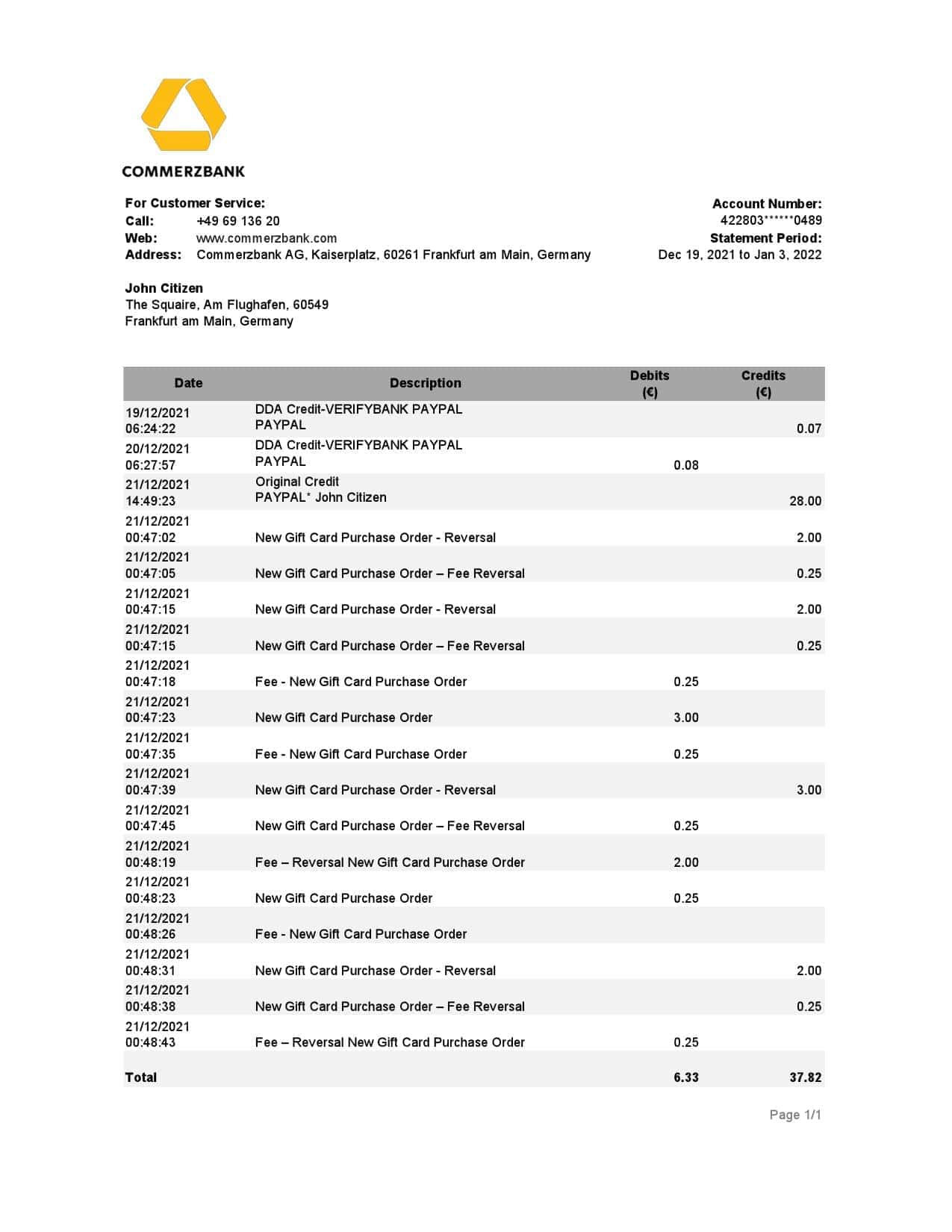 Germany-Commerzbank-statement_000001.jpg Germany Commerzbank statement Excel and PDF template