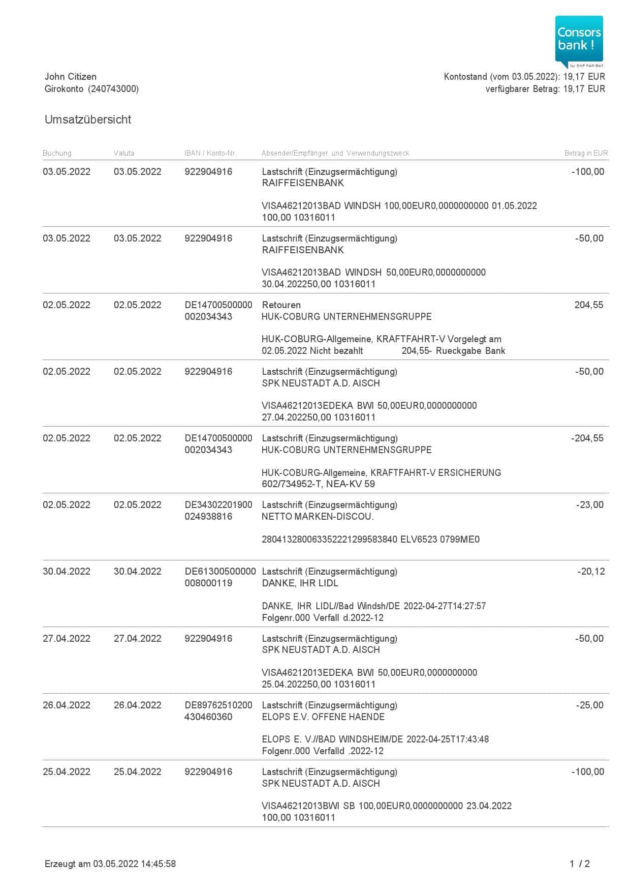 Germany-Consorsbank-bank-statement-Word-and-PDF-template-2-pages-1.jpg Germany Consorsbank bank statement, Word and PDF template, 2 pages