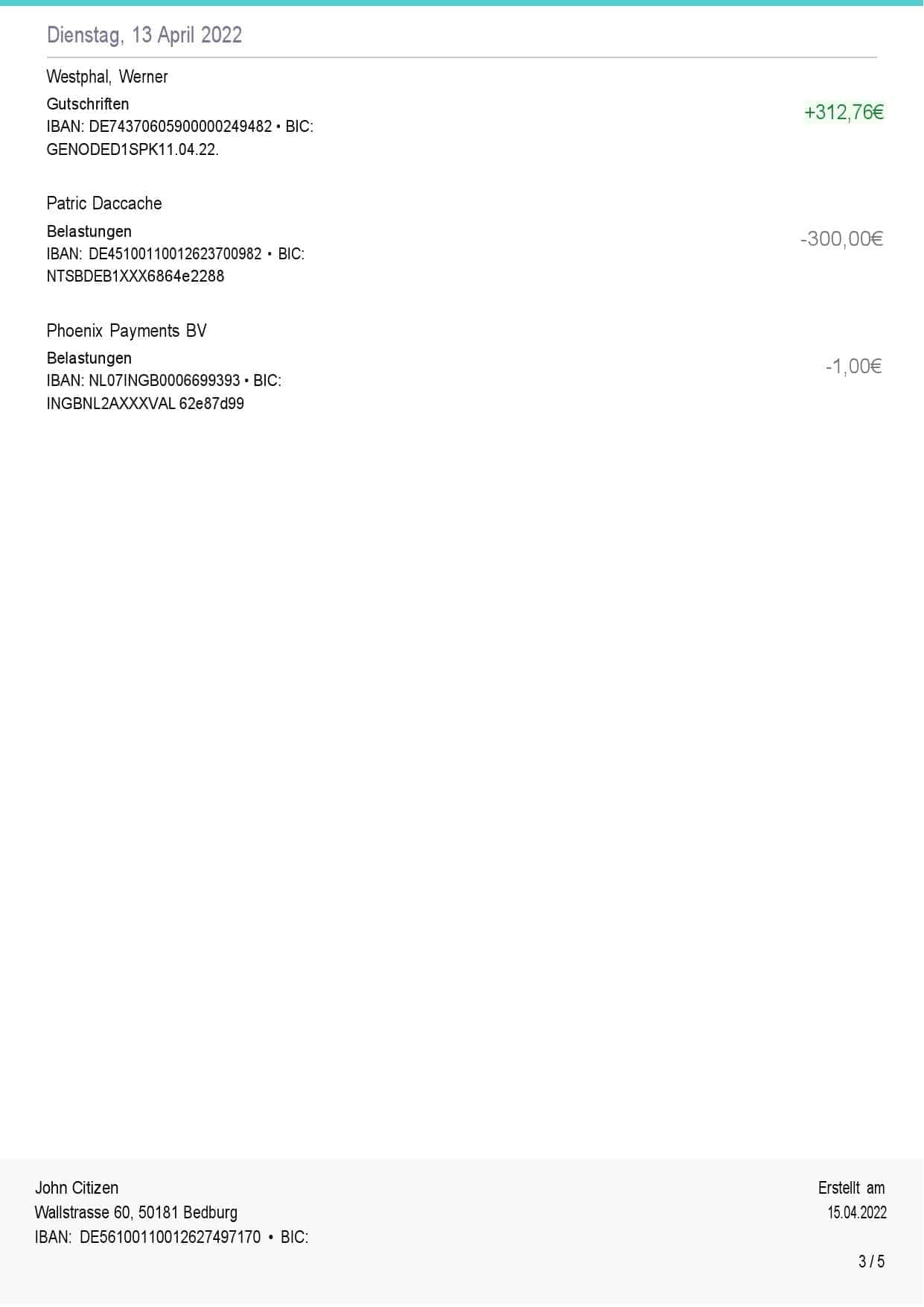 Germany-N26-bank-statement-5-pages_000003.jpg Germany N26 bank statement, Word and PDF template, 5 pages (in German language) - Image 3
