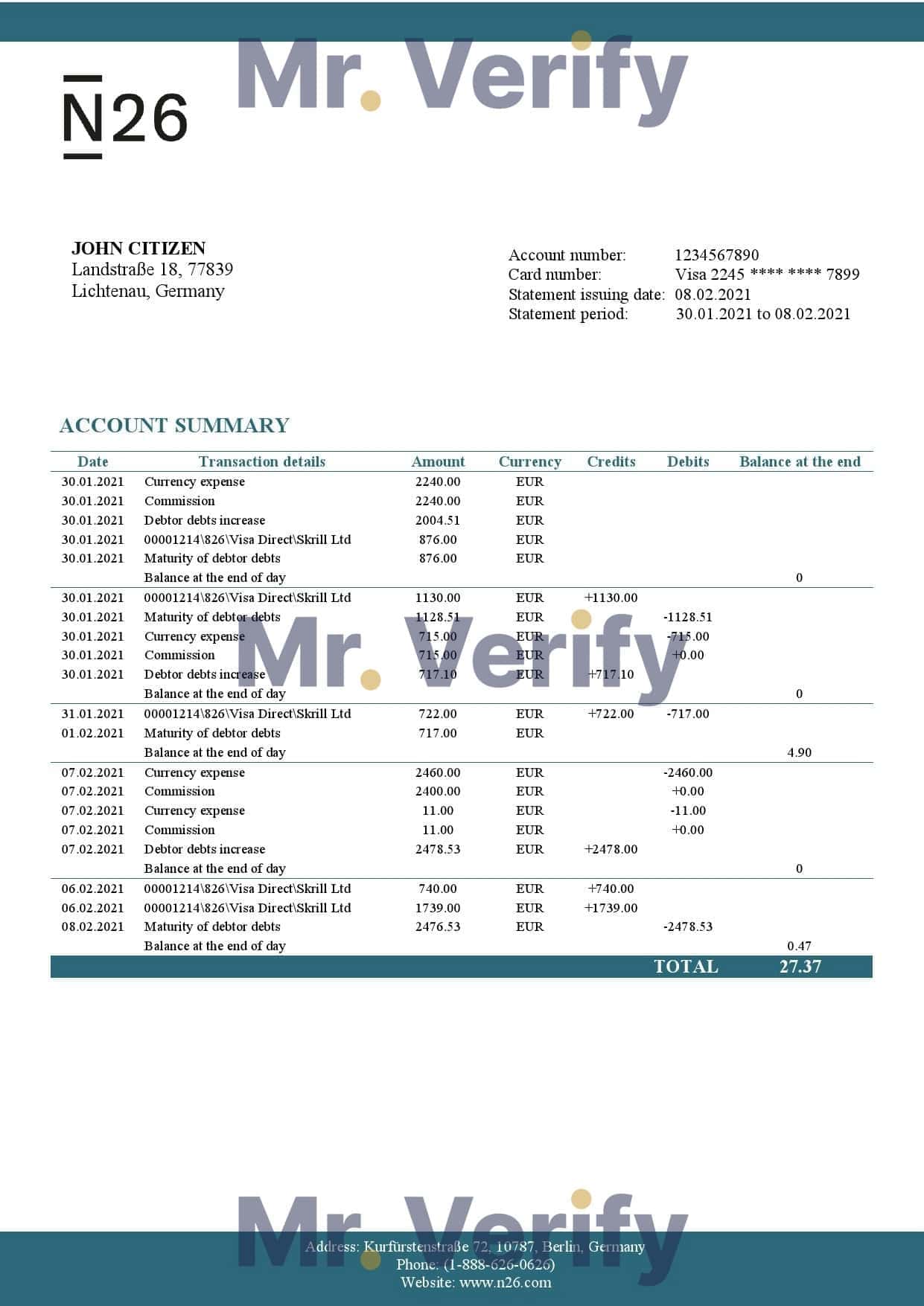 Germany-N26-bank-statement-template-in-Word-and-PDF-format.jpg Germany N26 bank statement template in Word and PDF format