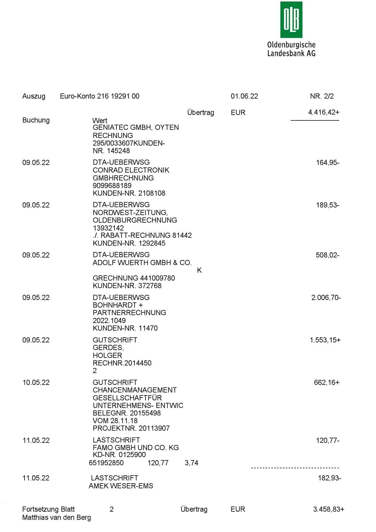 Germany-Oldenburgische-bank-statement-Word-and-PDF-template-3-pages-2.jpg Germany Oldenburgische bank statement, Word and PDF template, 3 pages - Image 2