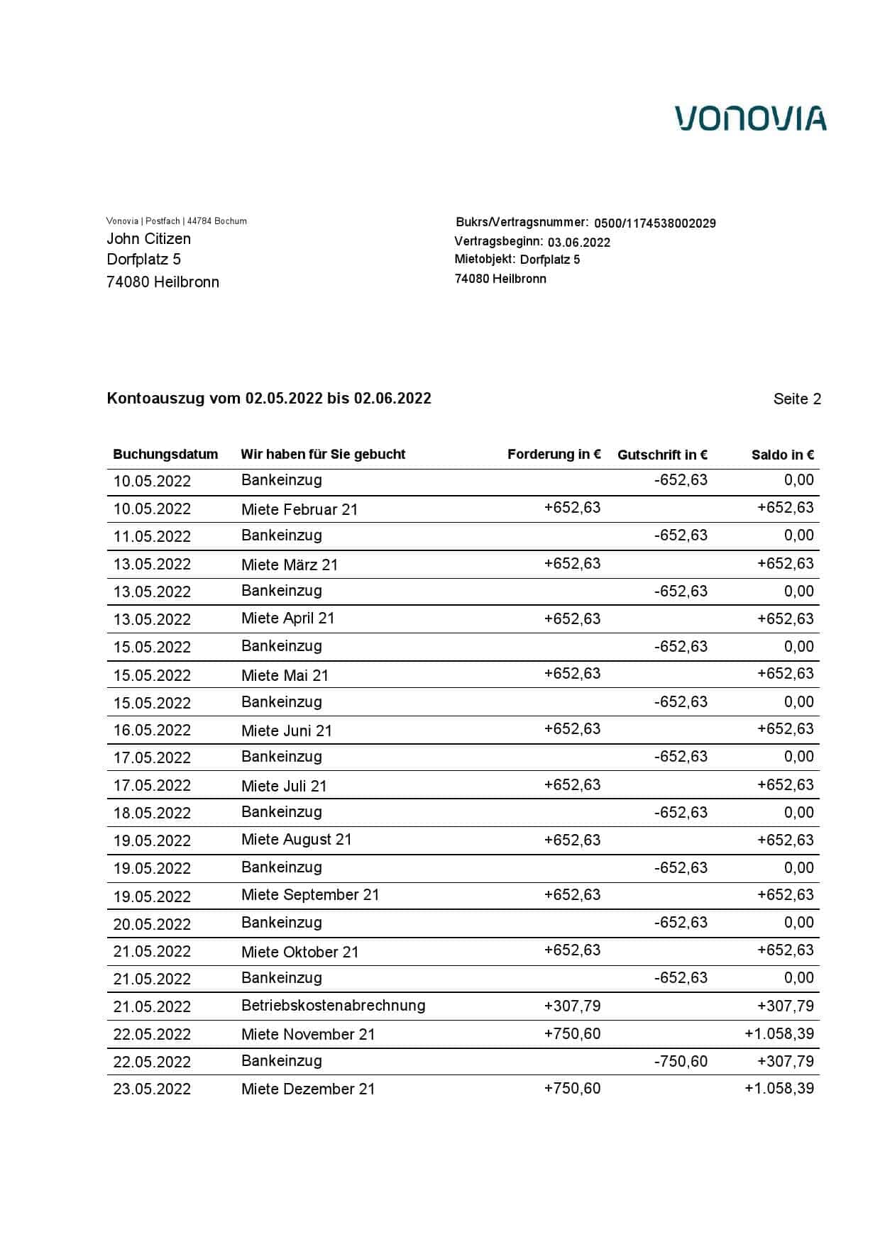 Germany-Vonovia-statement-on-deutsch-3-pages_000002.jpg Germany Vonovia bank statement, Word and PDF template, 3 pages - Image 2