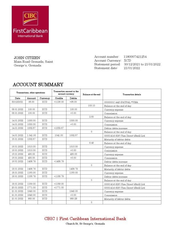Grenada-CBIC-bank-statement-template-in-Word-and-PDF-format.jpg Grenada CBIC bank statement template in Word and PDF format