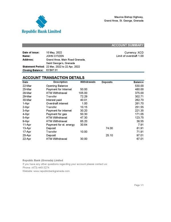 Grenada-Republic-bank-statement-Excel-and-PDF-template.jpg Grenada Republic bank statement Excel and PDF template